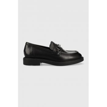 Vagabond Shoemakers mocasini de piele ALEX W femei, culoarea negru, cu toc plat, 5548.001.20