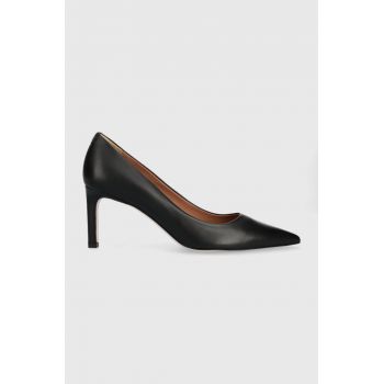 BOSS stilettos de piele Janet culoarea negru, 50488232