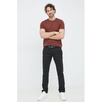 BOSS tricou din bumbac bărbați, culoarea maro, uni 50468395 de firma original