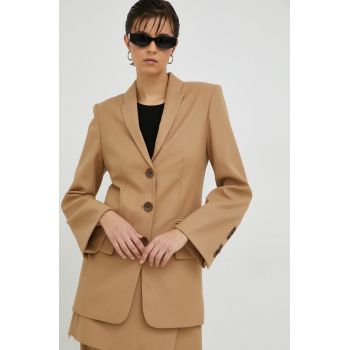 By Malene Birger sacou culoarea bej, un singur rand de nasturi, neted de firma original