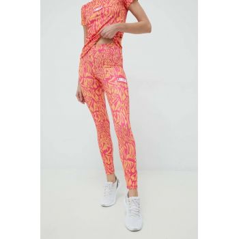 LaBellaMafia leggins de antrenament Psycle Waves femei, culoarea roz, modelator