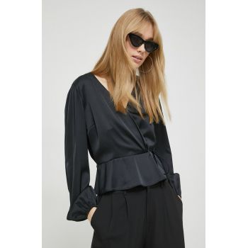 Abercrombie & Fitch bluza femei, culoarea negru, neted de firma originala