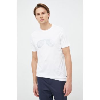 Michael Kors tricou din bumbac culoarea alb, cu imprimeu