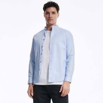 Reserved - Cămașă slim fit cu conținut ridicat de bumbac - Albastru