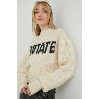 Rotate pulover femei, culoarea bej, călduros de firma original