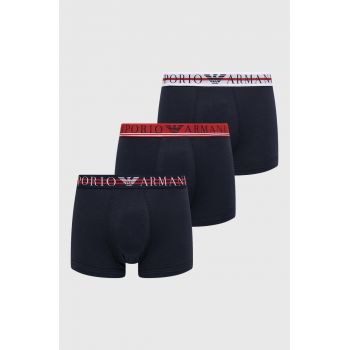 Emporio Armani Underwear boxeri 3-pack barbati, culoarea albastru marin