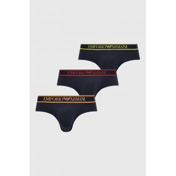 Emporio Armani Underwear slip 3-pack barbati, culoarea albastru marin