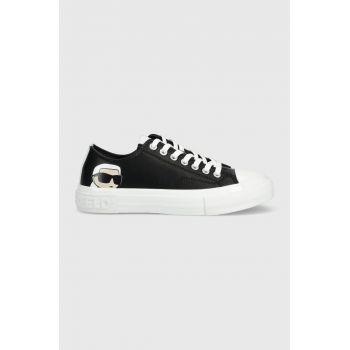 Karl Lagerfeld tenisi de piele KL60315 KAMPUS III femei, culoarea negru