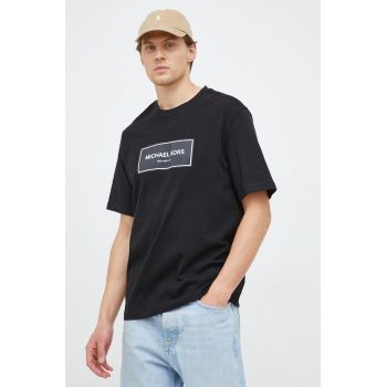 Michael Kors tricou din bumbac culoarea negru, cu imprimeu