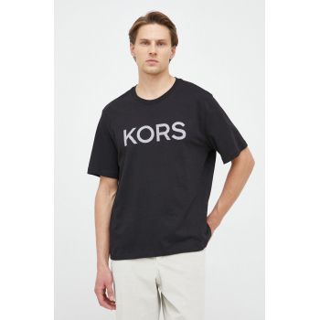 Michael Kors tricou din bumbac culoarea negru, cu imprimeu