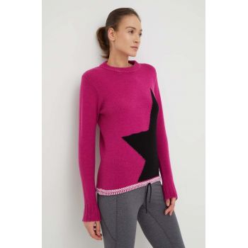 Newland pulover de lana femei, culoarea roz de firma original