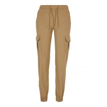 Pantaloni cargo cu snur de ajustare si talie inalta