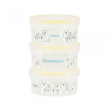 Set 3 boluri ermetice Maxi 300 ml pentru pastrarea hranei Badabulle