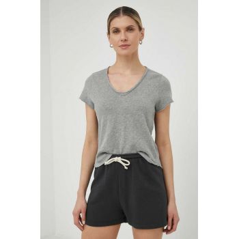 American Vintage tricou din bumbac culoarea gri