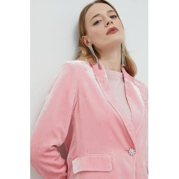 Custommade sacou de mătase culoarea roz, un singur rand de nasturi, neted