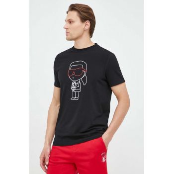 Karl Lagerfeld tricou barbati, culoarea negru, modelator