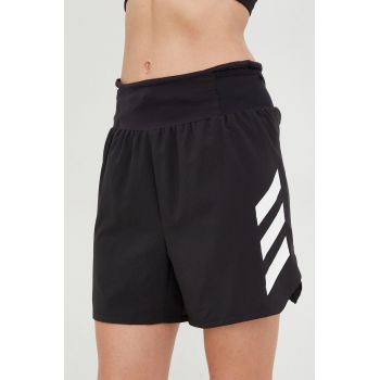 Adidas TERREX pantaloni scurti sport Agravic femei, culoarea negru, cu imprimeu, high waist