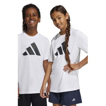 Adidas tricou copii U TR-ES LOGO culoarea alb, cu imprimeu