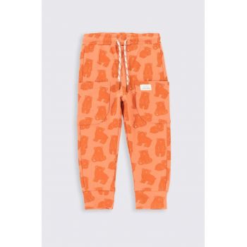 Coccodrillo pantaloni de trening pentru copii culoarea portocaliu, modelator