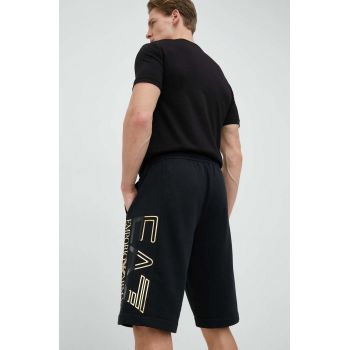 EA7 Emporio Armani pantaloni scurti barbati, culoarea negru