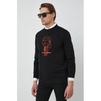 Karl Lagerfeld bluza barbati, culoarea negru, cu imprimeu