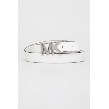 MICHAEL Michael Kors curea de piele cu două fețe femei, culoarea alb