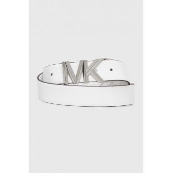 MICHAEL Michael Kors curea de piele cu două fețe femei, culoarea alb
