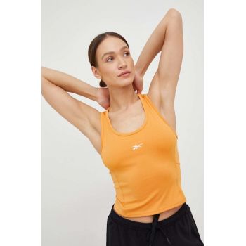 Reebok top de antrenament Workout Ready culoarea portocaliu