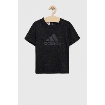 Adidas tricou copii G FI BL culoarea gri, modelator