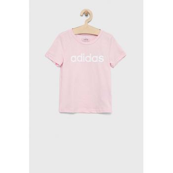 Adidas tricou de bumbac pentru copii G LIN culoarea roz