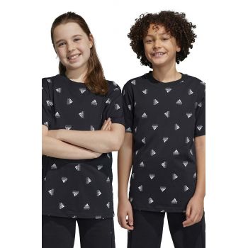 Adidas tricou de bumbac pentru copii U BLUV TEE culoarea negru, modelator