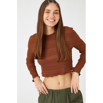 Bluza crop cu aspect texturat