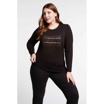 Bluza cu aplicatie cu strasuri