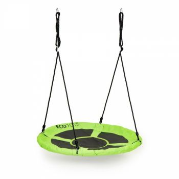 Leagan pentru copii Ecotoys rotund tip cuib de barza suspendat 110 cm MIR6001 verde la reducere