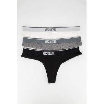 Set de chiloti tanga cu banda logo in talie Starsey - 3 perechi ieftina