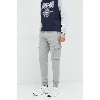 Adidas Originals pantaloni de trening barbati, culoarea gri, melanj