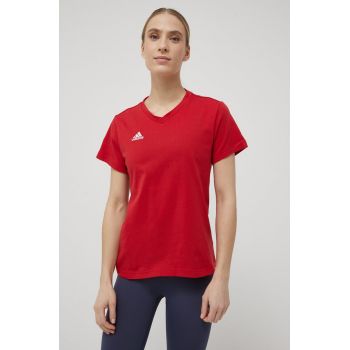 adidas Performance tricou Entrada 22 femei, culoarea roșu HC0441