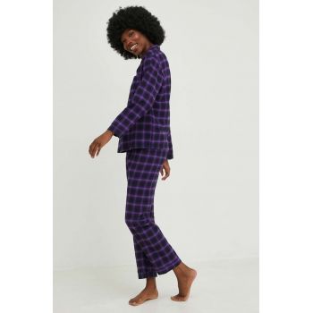 Answear Lab pijamale de bumbac culoarea violet, bumbac