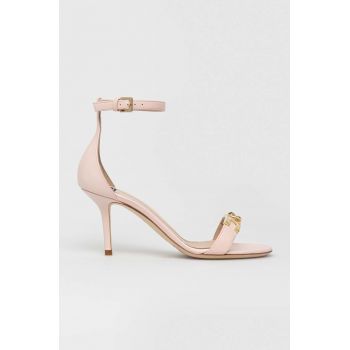 Elisabetta Franchi sandale de piele culoarea roz