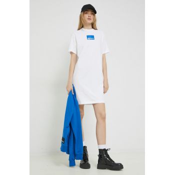 Karl Lagerfeld Jeans rochie din bumbac culoarea alb, mini, oversize ieftina