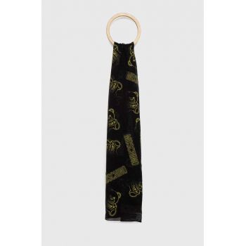 Moschino esarfa din bumbac culoarea negru, modelator