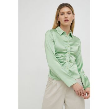 Samsoe Samsoe camasa femei, culoarea verde, cu guler clasic, slim de firma originala
