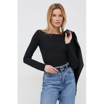 Sisley longsleeve femei, culoarea negru