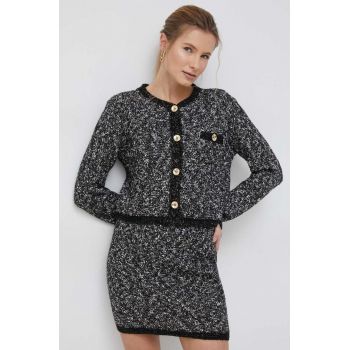 United Colors of Benetton cardigan din amestec de lana femei, culoarea negru