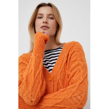 United Colors of Benetton cardigan din amestec de lana femei, culoarea portocaliu, light de firma original