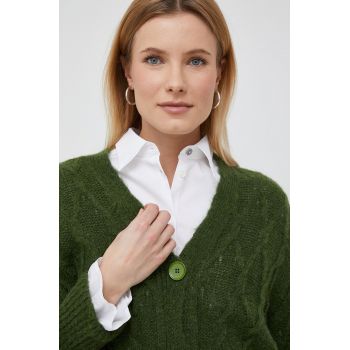 United Colors of Benetton cardigan din amestec de lana femei, culoarea verde, light