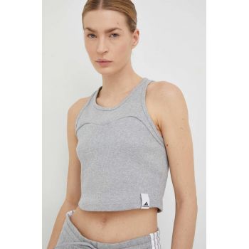 Adidas top femei, culoarea gri