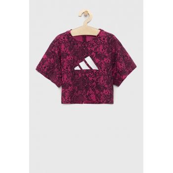 Adidas tricou copii G TI AOP TEE culoarea roz ieftin