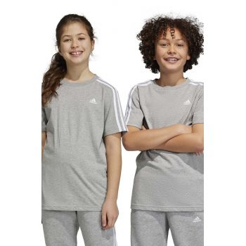 Adidas tricou copii U 3S culoarea gri, neted