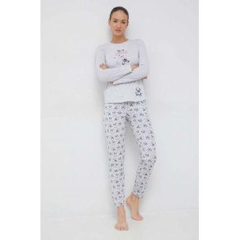 Answear Lab pijama femei, culoarea gri